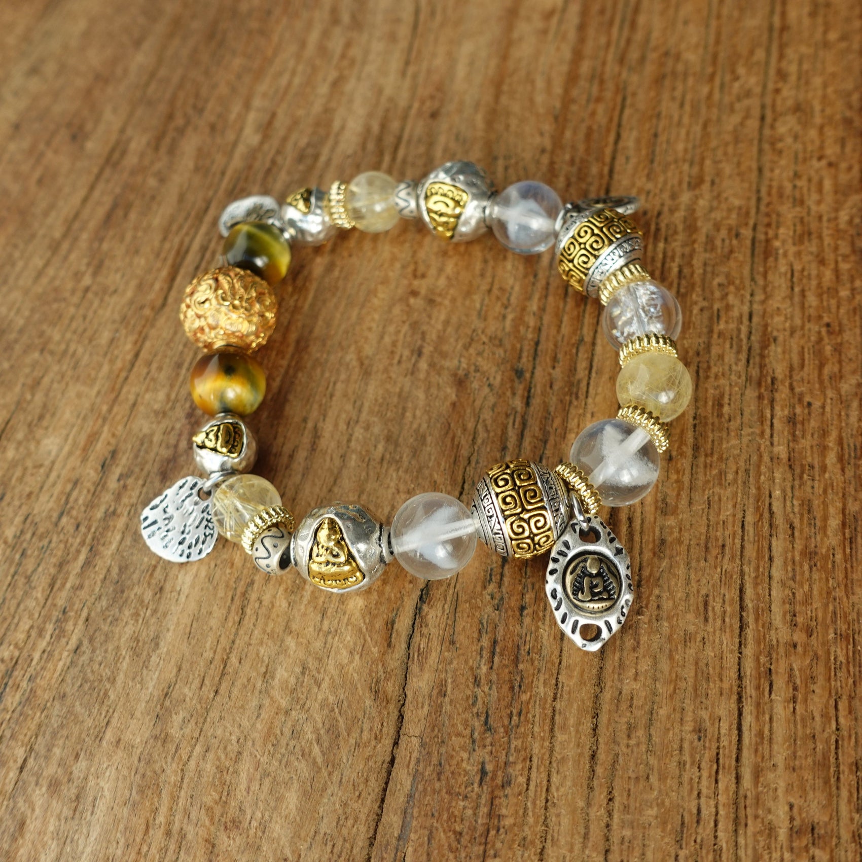 Spiritual Energy Clear Quartz Tibetan Treasures Bracelet