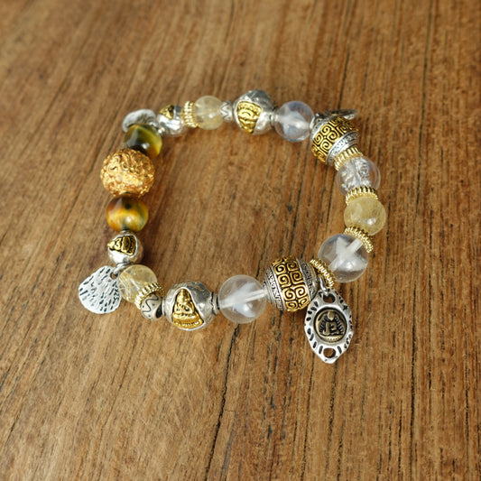 Spiritual Energy Clear Quartz Tibetan Treasures Bracelet