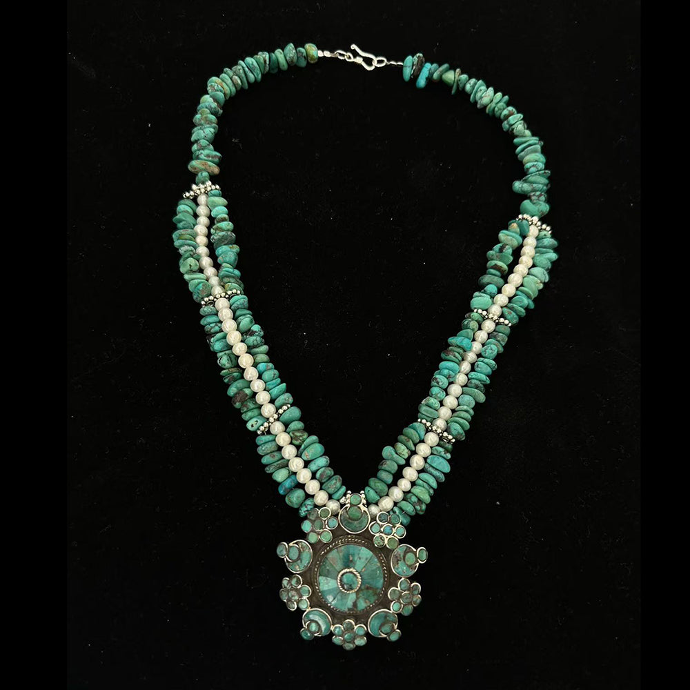 Abundance Bloom Turquoise and Sterling Necklace