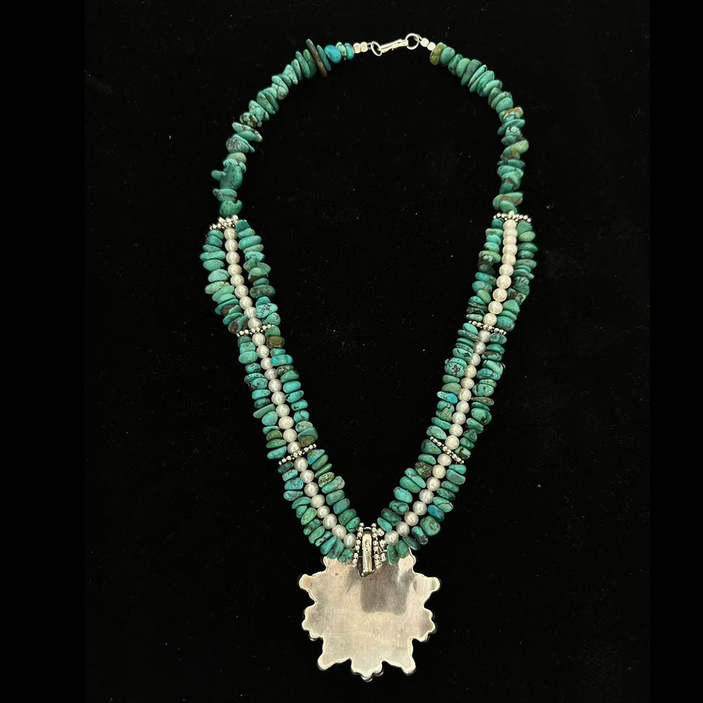 Abundance Bloom Turquoise and Sterling Necklace