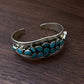 Turquoise Shield Handcrafted Silver Cuff Bracelet