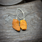 Tibetan Natural Raw Amber Silver Earrings For Wealth