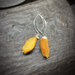 Tibetan Natural Raw Amber Silver Earrings For Wealth