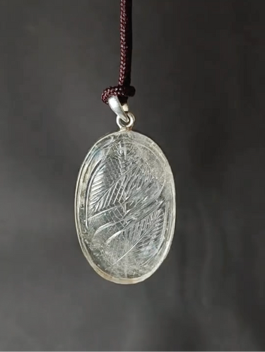 Himalayan Purity Clear Quartz Carved Pendant