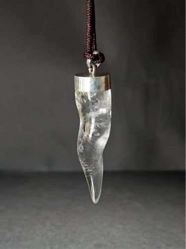 Guardian Fang Himalayan Clear Quartz Protection Pendant