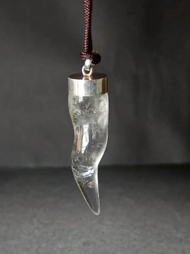 Guardian Fang Himalayan Clear Quartz Protection Pendant