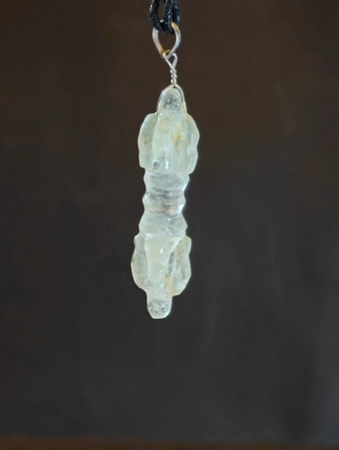 Tibetan-Style Snowlight Vajra Clear Quartz Pendant