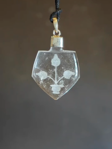 Ancient Tibetan Sacred Blessing Clear Quartz Pendant