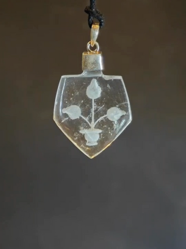 Ancient Tibetan Sacred Blessing Clear Quartz Pendant