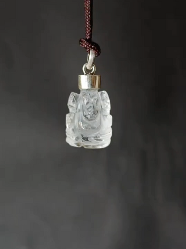 Himalayan Clear Quartz Ganesha Blessing Pendant