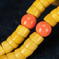 Qing Dynasty Tibetan Amber Yellow XB Bone Old Rosary Top Quality Exorcism Protection Bracelet