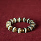 Extremely Rare Three-Color YBhaisajyaguuru Dzi Bead Bracelet with Top Quality