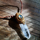 Tibetan Himalayan Quartz Pendant with Labradorite for Purity and Spiritual Clarity