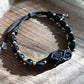 Black Tourmaline Shield Bracelet – Handcrafted Protection with Brass Accents