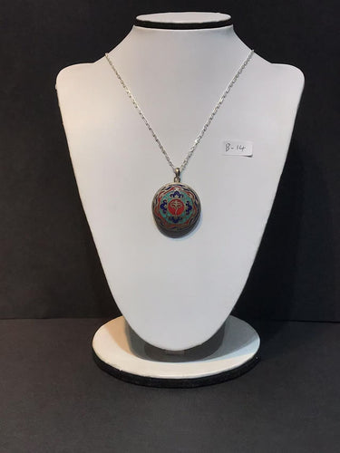 Sacred Harmony Pendant | Pure Silver Necklace with Coral, Turquoise, and Lapis Lazuli for Spiritual Balance