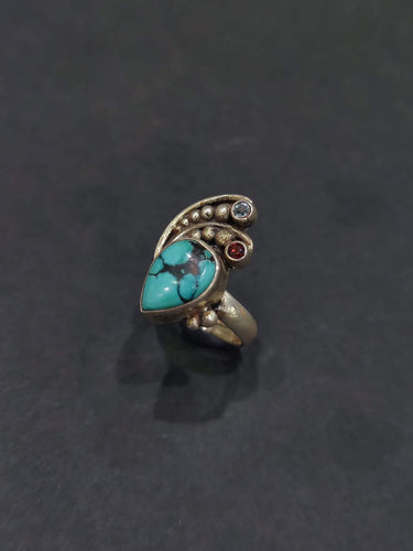 Turquoise Wisdom Ring | Pure Silver Ring with Turquoise for Healing, Protection, and Inner Peace