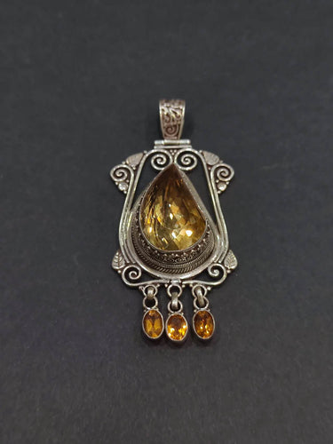 Golden Radiance Pendant | Pure Silver Necklace with Citrine for Clarity, Abundance, and Spiritual Healing