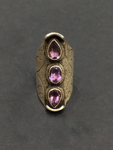 Amethyst Tranquility Ring | Pure Silver Ring with Amethyst for Peace, Clarity, and Spiritual Healing