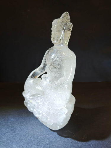 Himalayan Clear Quartz Medicine Buddha Statue