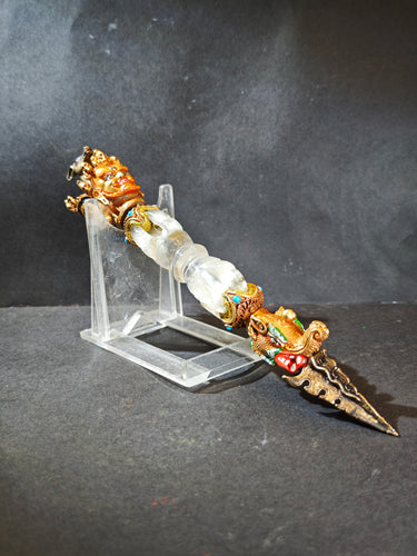 Guardian Phurba Clear Quartz Ritual Dagger Ornament