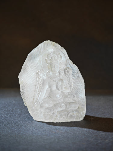 Peace Energy Clear Quartz Buddha Carving