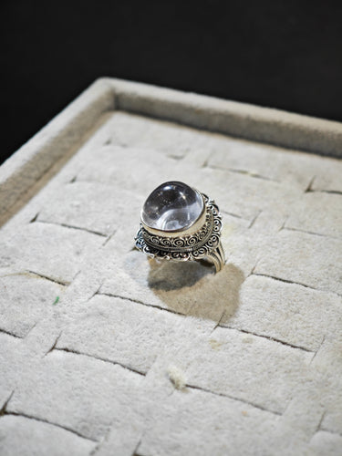 Tibetan-style Peace Energy Clear Quartz Ring