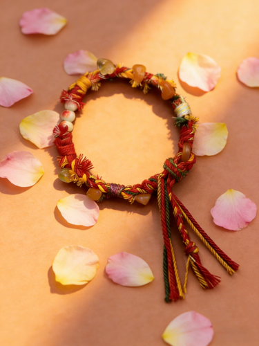 Sacred Flame Gemstone Woven Bracelet