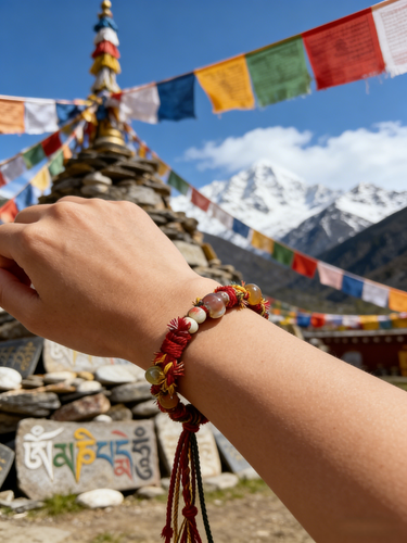 Sacred Flame Gemstone Woven Bracelet