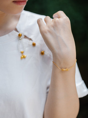 18K Gold Vajra Pendant Bracelet