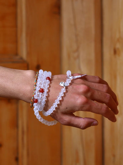 108 Mala Beads Clear Crystal Healing Necklace