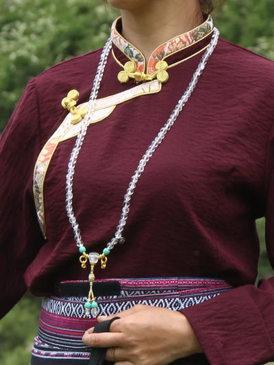 Clear Quartz Turquoise 108 Mala Necklace