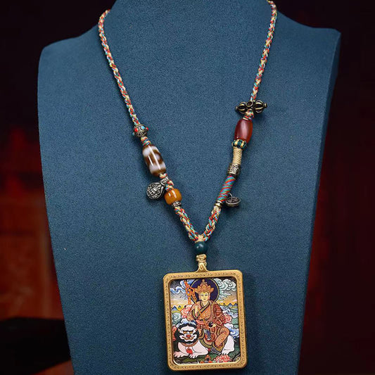 Ksitigarbha Health Pendant with Turquoise Lapis Lazuli