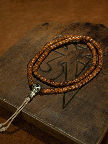 Qing Dynasty Style Tibetan Jadeized Perfect Star & Moon Bodhi 108-Bead Prayer Bracelet