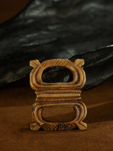 Qing Dynasty Style Tibetan Jadeized Old Material Prayer Book Bead Pendant