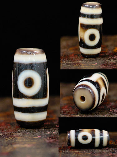 Three-Eyed Trinity Radiance Dzi Pendant