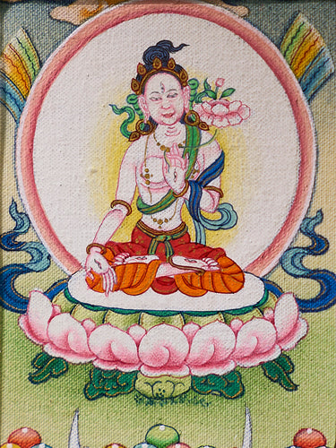 Compassion & Longevity White Tara Thangka Pendant