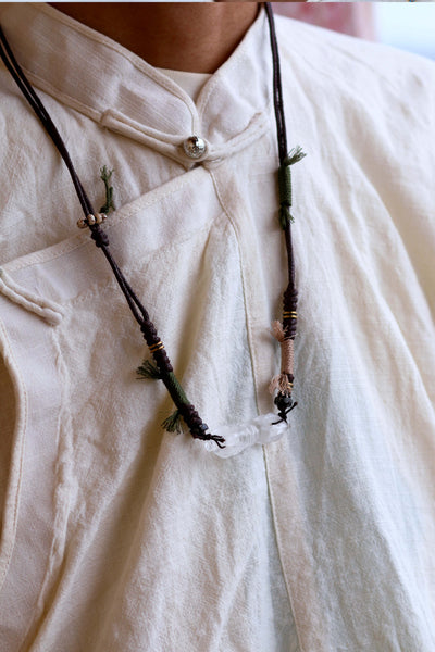 Protection Balance Necklace | Clear Quartz Four-Pronged Vajra