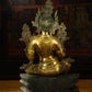 Ming Dynasty Green Tara Dharma Printed Statue Tibetan Antique Buddha Statue  Full of Gold Water Pure Tibetan