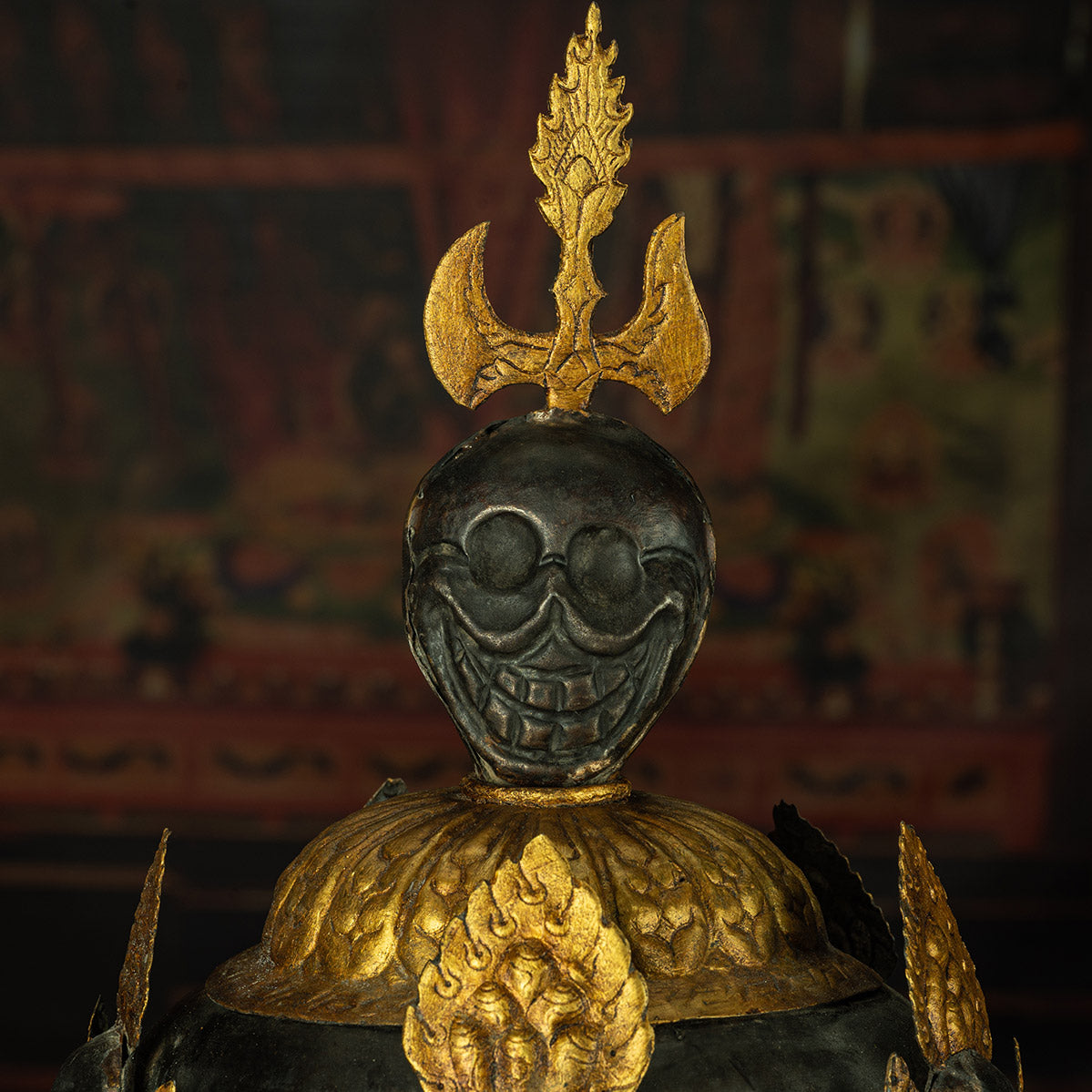 Qing Dynasty   Giant Padmasambhava Hat Tibetan Dharma Instrument Gilt Samye Monastery