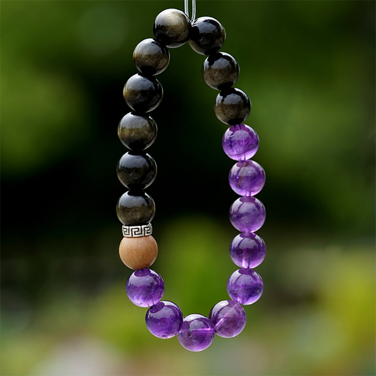 Obsidian Courage and Blessing Energy Bracelet