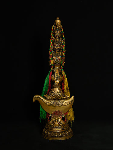 Qing Dynasty Style Tibetan Eight-Faced Vajra Sword | Large Antique Ritual Talisman for Worship