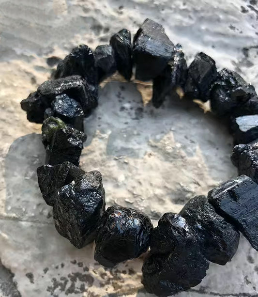 Sleep Healing Black Tourmaline Stone Bracelet Tibetan Pure Power Protection