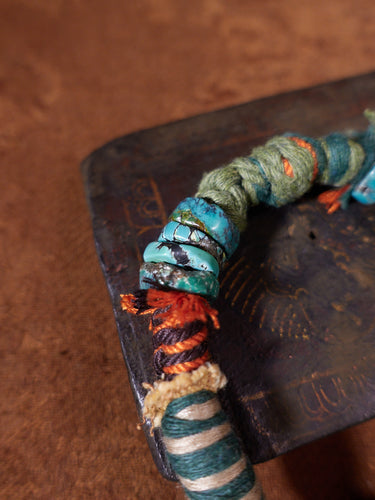 Earthbound Harmony Bracelet | Turquoise, Silk & Silver Talisman for Spiritual Balance