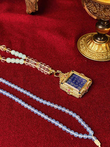 Hand Painted Thangka Medicine Buddha Necklace
