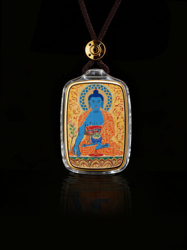 Healing Radiance Bhaisajyaguru Thangka Buddha Pendant