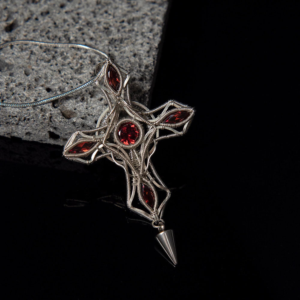 Sanctuary of Stillness  Garnet Sterling Silver Pendant