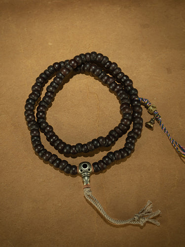 Ming Dynasty Style Tibetan Shrunken & Cracked Root Bodhi 108-Bead Prayer Beads