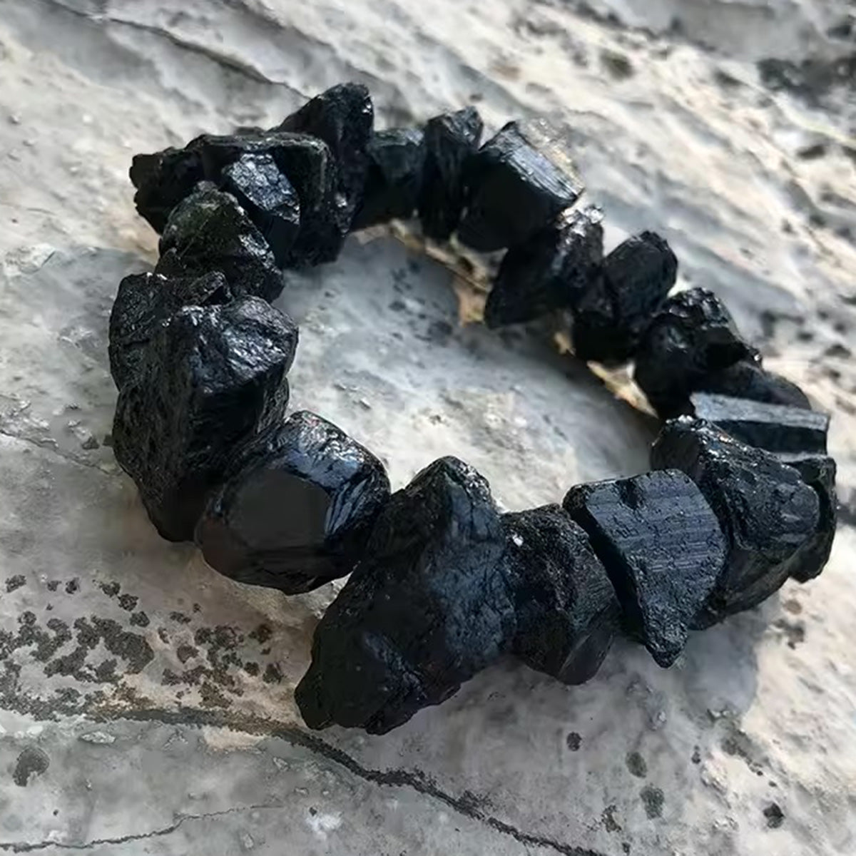 Sleep Healing Black Tourmaline Stone Bracelet Tibetan Pure Power Protection