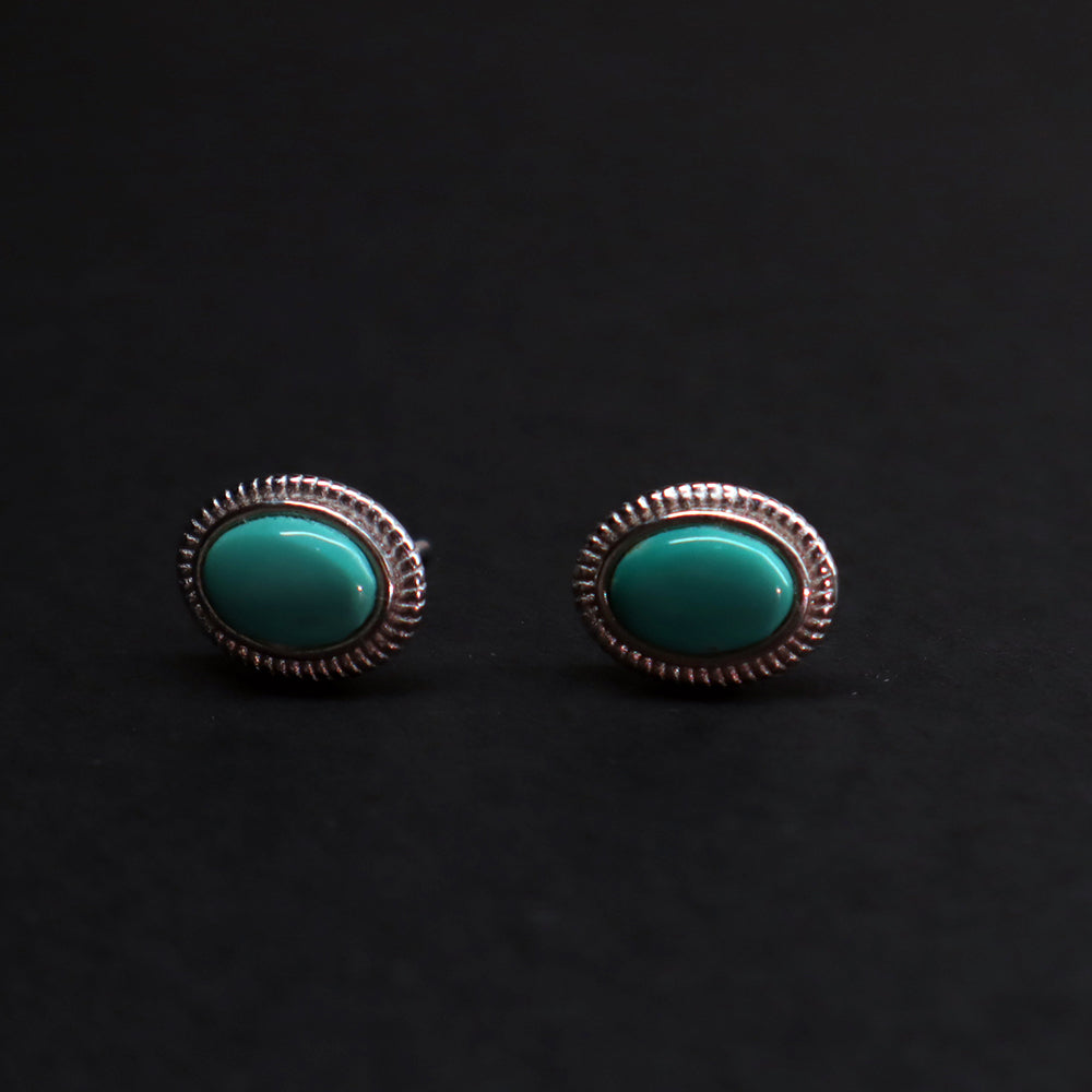 Kailash Energy Fortune Oval Turquoise Stud Earrings