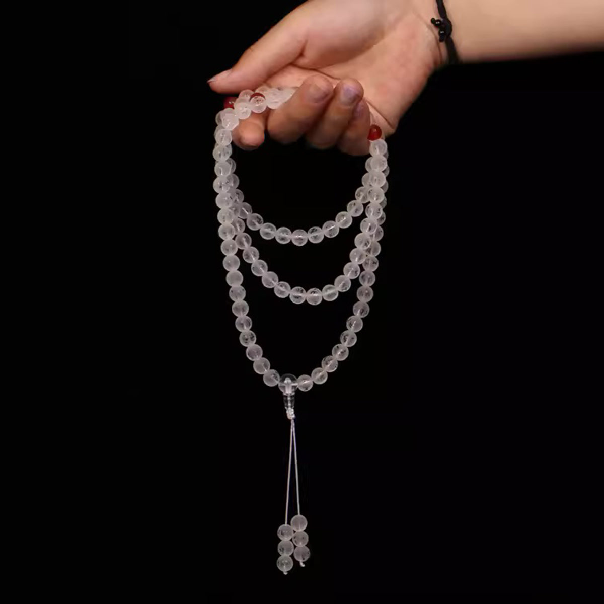 108 Mala Beads Clear Crystal Healing Necklace